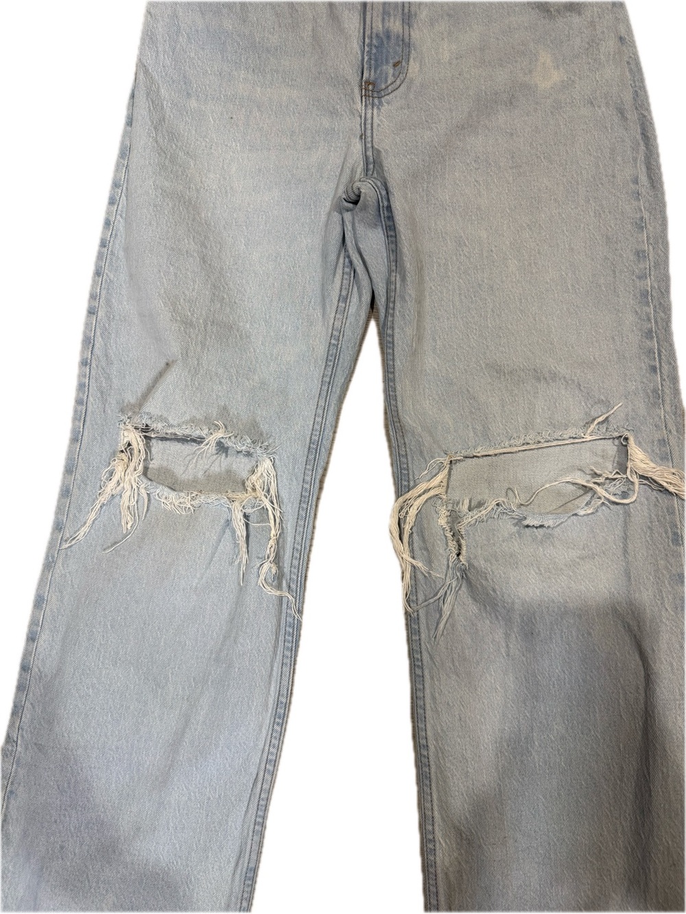 Abercrombie & Fitch The 90’s Relaxed High-rise Distressed Straight-Leg Jeans - Picture 3 of 8